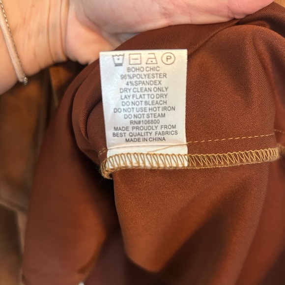 Beautiful Microsuede Boho Chic Camel Dress Small 4-6 - Picture 5 of 6